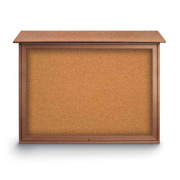 Indoor Enclosed Combo Board, 42"x32", Satin Frame/Green & Forbo